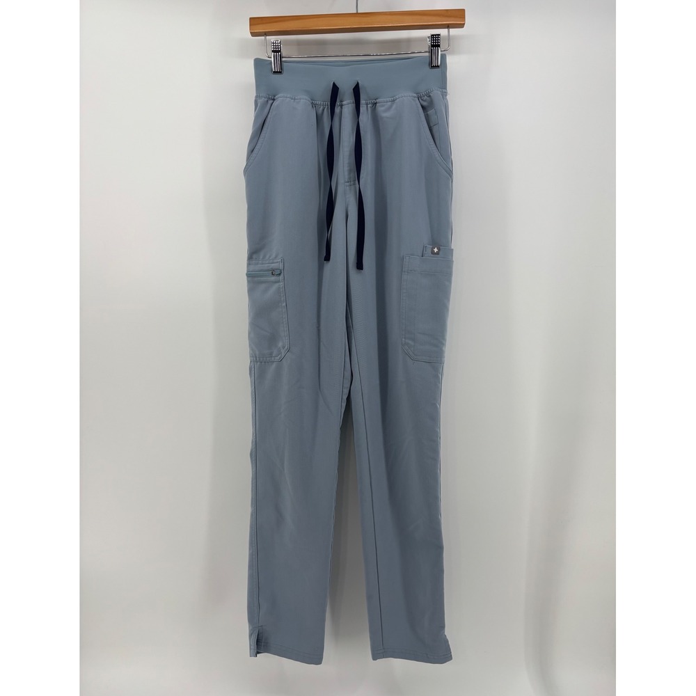FIGS HW Yola Scrub Pants Women's XS/T Blue Straight Leg Technical Collection